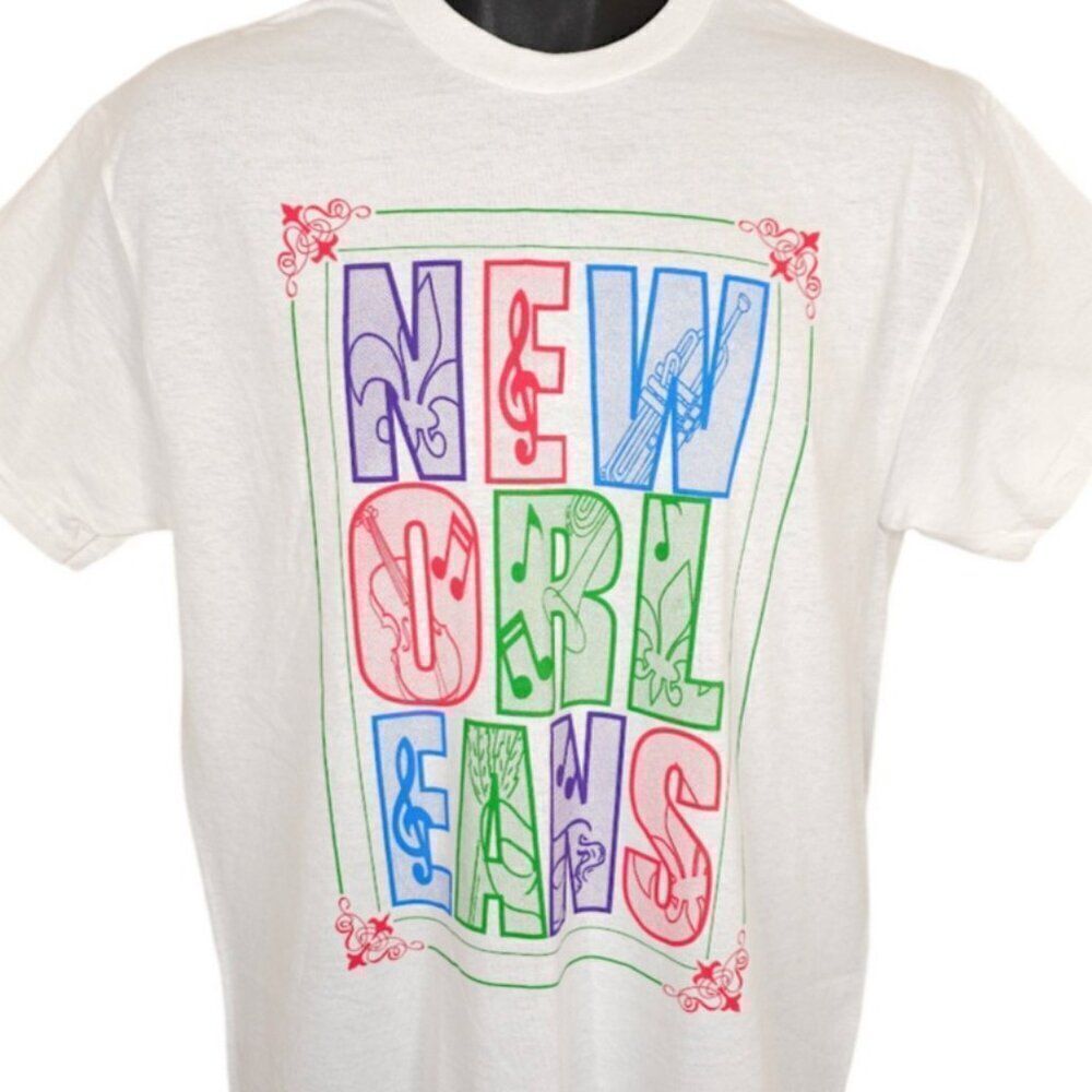 New Orleans T Shirt Mens Size Medium White Jazz Music Travel Destination